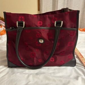 SwissGear Burgundy Nylon Tote Bag Shoulder Bag Travel Everyday